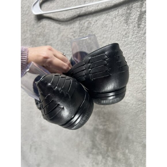 Soft Spots Women's Size 12 Wide Black Leather Huarache Sandal Summer Comfort - Picture 6 of 7